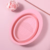 Makeup Brush Cleaning Tool,1pcs Silicone Brush Cleaner Pad Foldable Portable Cleaning Bowl For Makeup Brushes