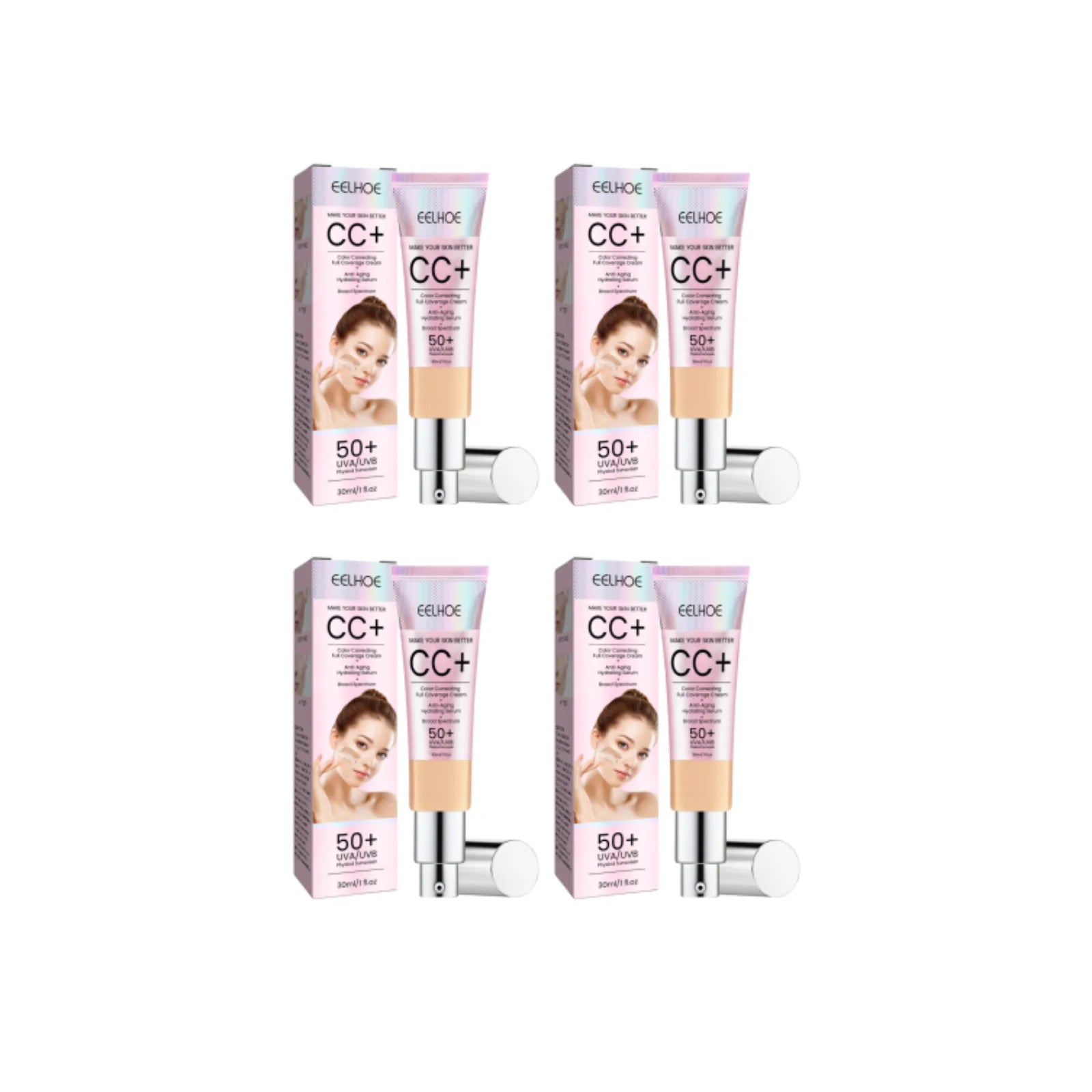 Natural Foundation Cc Cream Waterproof Brighten Moisturizing Foundation Concealer Oil-Control Sunscreen Spf 50 Makeup Cosmetics