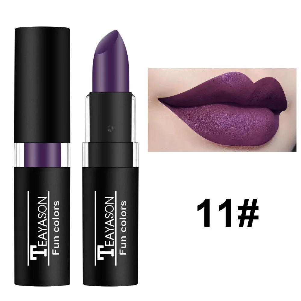 Punk Dark Wine Red Lipsticks Waterproof Easy To Color Makeup Sexy Red Lipstick Matte White Black Lip Gloss Facial Body Painting