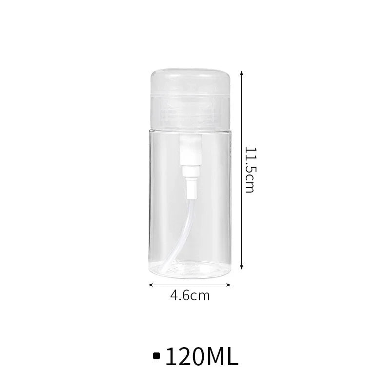 Push Down Pump Dispenser Empty Push Top Bottles Containers for Nail Polish Makeup Remover Micellar Water Facial Toner