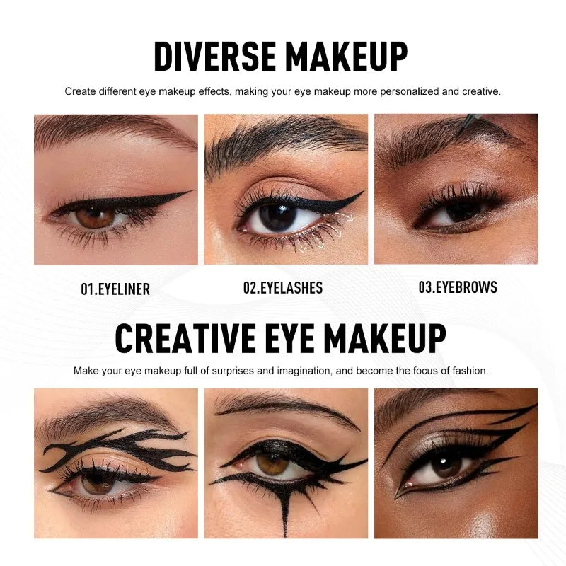 5PCS/Set Smooth Liquid Eyeliner Pen, Waterproof, Long-lasting Makeup, Black, Ultra-fine Pen Tip,Create A Charming Eye Makeup