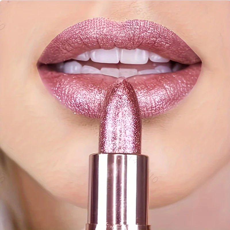 Rose smoke powder, bright starry sky, glossy velvet texture, durable, make your lips shiny, waterproof, anti-fouling.