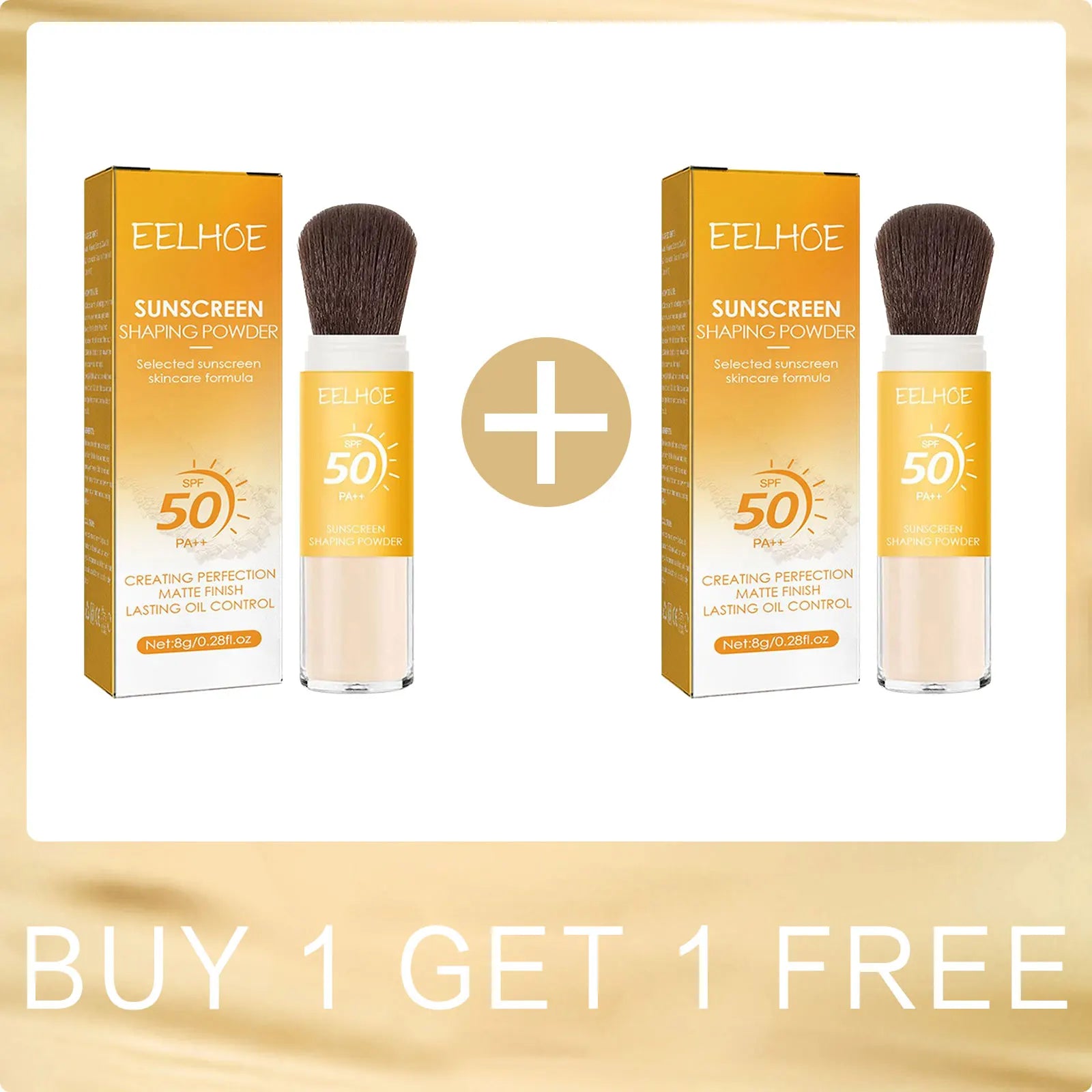 EELHOE Finishing Powder Makeup Oil Control Waterproof Long Lasting Matte Pa++ Spf 50 for Face Sun Protection Powder Cosmetic 8g