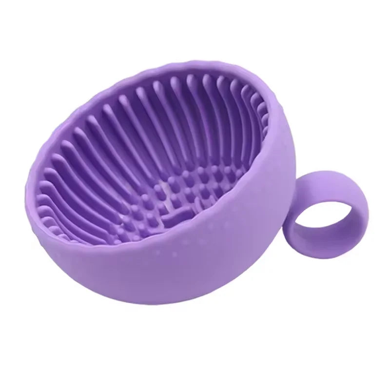 New Quick Clean Makeup Brush Cleaner - Premium Silicone Scrubber & Non-slip Bowl - Effortless Deep Cleaning for All Facial