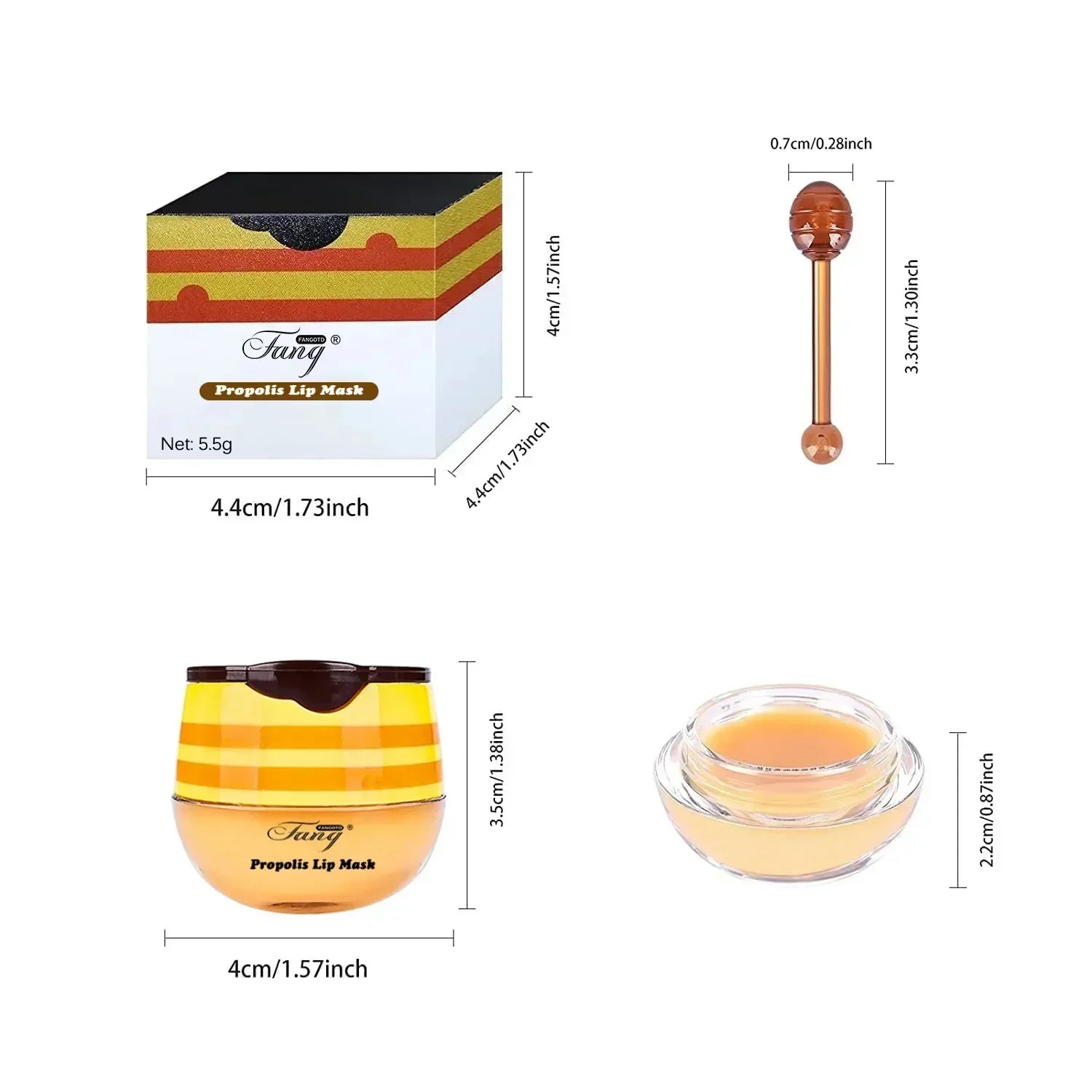 5.5g Lip Sleep Mask Night Sleep Maintenance Moisturizing Lip Gloss Bleach Cream Nourishing Lip Care Strawberry Honey