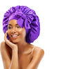 New Women Satin Solid Sleeping Hat Silky Bonnets With Tie Bands Elastic Shower Cap Adjustable Cap For Curly Hair Bonnets