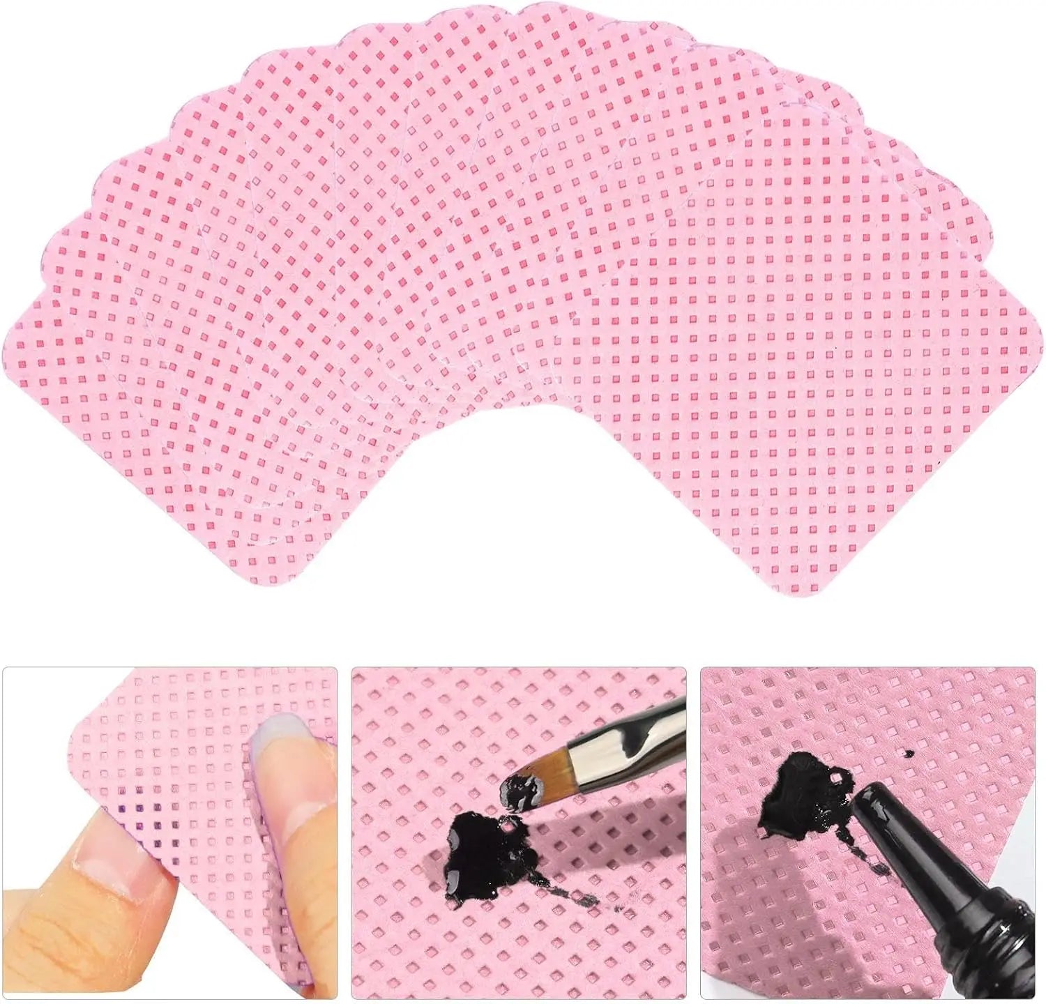 200PCS Lint-Free Nail Wipes - Streak-Free Cotton Pads for Eyelash Glue Bottle Cleaning & Makeup Tool Degreasing (Salon Grade)