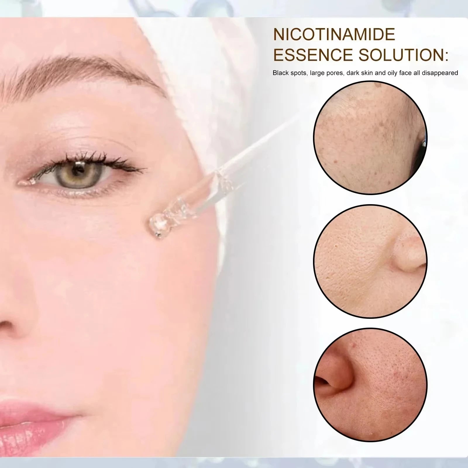 Remove Large Pores Serum Lactic Acid Facial Pore Shrinking Repairing Products Pore Minimizing Firming Smooth Korean Skin Care.