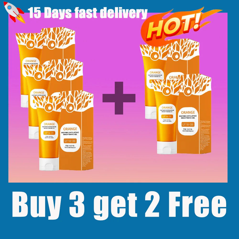 Orange Enzyme Exfoliating Gel, Cleansing Face Dead Skin Body Rub Mud Treasure facial cleanser