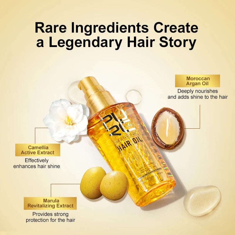 PURC Morocco Argan Oil Nourishing Hair Oil Smoothing Shine Soft Hair Serum Repair Damaged Frizz Dry Hair Treatment Hair Care