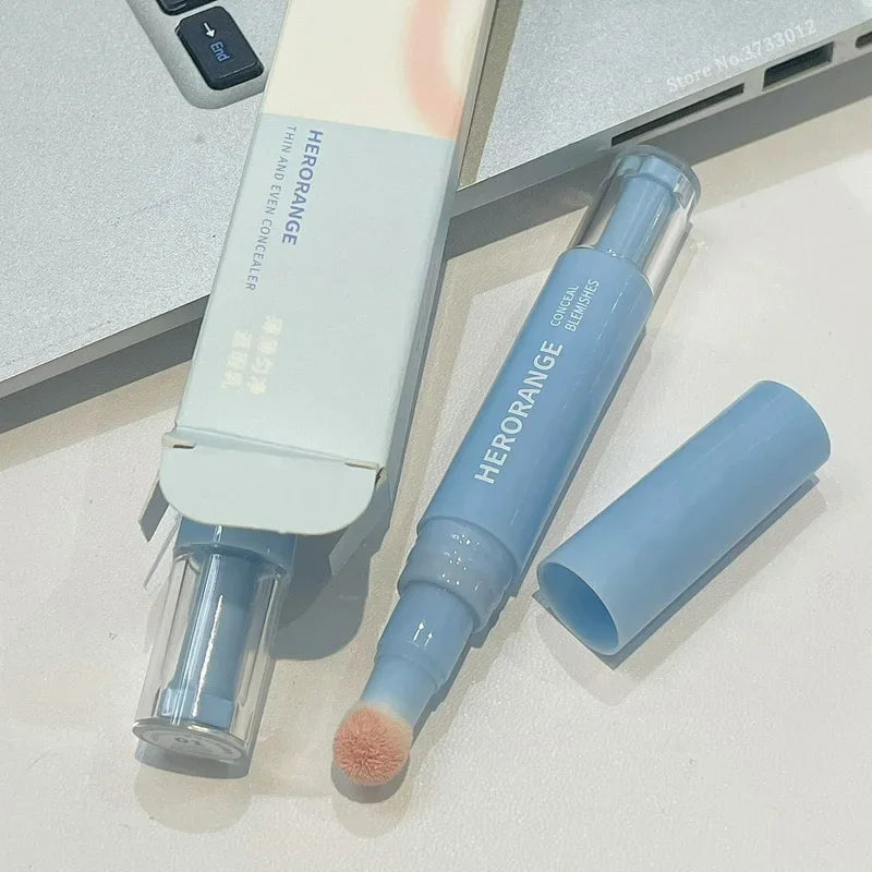 Soft Plush Head Concealer Pen Detail Covering Dark Circles Even Skin Tone Brightening Oil Control Foundation Face Holding Makeup