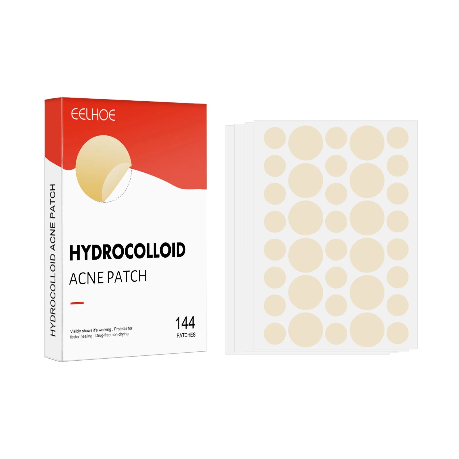 Hydrocolloid Acne Patches 2 Sizes Invisible Makeup-Friendly Pore Care Acne Pimple Patch Breathable for Comedones Treatment